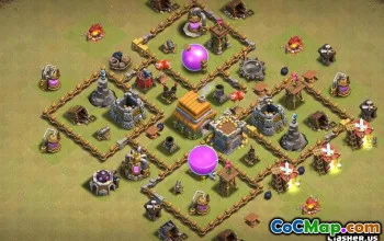 Hôtel de ville de Coc 6 Disposés de base: Maps de l'agriculture, du trophée et de la guerre # 14641