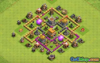 Municipio COC 6 Layout di base: trofeo, agricoltura e mappe di guerra #13676