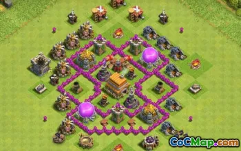 COC市政厅6基础布局：战争，农业和奖杯地图＃13066