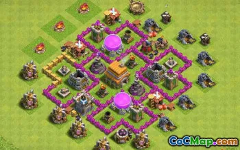 COC市政厅6基本布局：战争，奖杯和农业地图＃13088
