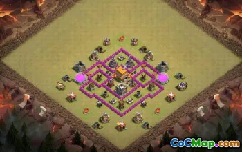 COC Town Hall 6 Baslayouter: War, Trophy & Home Village #16258