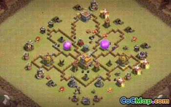 COC市政厅7基本布局：有趣，奖杯和战争地图＃14771