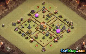 COC Town Hall 7 تخطيطات قاعدة: المنزل ، الكأس وخرائط الحرب #15170