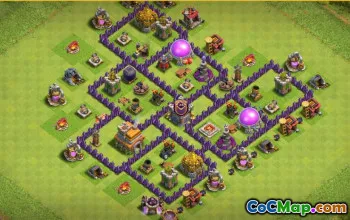 COC TOWN HALL 7 تخطيطات قاعدة: المنزل ، الكأس وخرائط الحرب #16059
