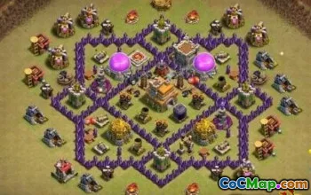 COC TOWN HALL 7 تخطيطات قاعدة: المنزل ، خرائط الحرب والكأس #14364