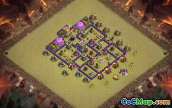 COC TOWN HALL 7 تخطيطات قاعدة: المنزل ، خرائط الحرب والكأس #15601