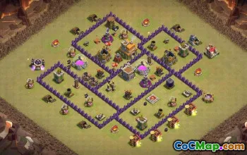 COC TOWN HALL 7 تخطيطات قاعدة: المنزل ، خرائط الحرب والكأس #15754