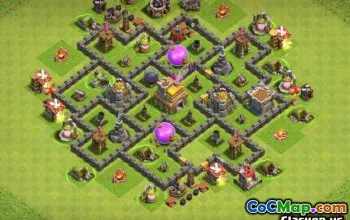 COC TOWN HALL 7 تخطيطات قاعدة: خرائط للحرب والكأس #14443