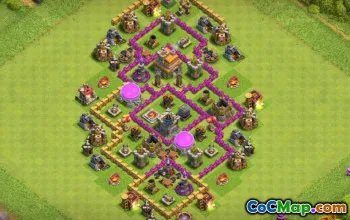 Municipio COC 7 Layout di base: mappe di guerra, agricoltura e trofei #13721