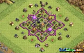 सीओसी टाउन हॉल 7 बेस लेआउट: युद्ध, खेती और ट्रॉफी मैप्स #14624