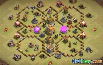 सीओसी टाउन हॉल 7 बेस लेआउट: युद्ध, ट्रॉफी और हाइब्रिड मैप्स #15193