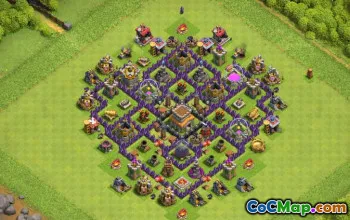 Municipio COC 8 Layout di base - MAPPILE DI VILLAGGIO DI FARMING E HOME #13104