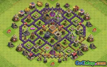 Municipio COC 8 Layout di base: agricoltura, trofeo e mappe ibride #13625