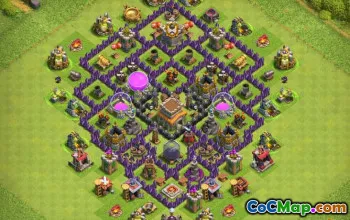 Coc Town Hall 8 Layouts: Mapy rolnicze i trofeum #13067