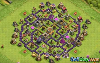 Coc Town Hall 8 기본 레이아웃 : 농업, 트로피 및지도 #13658