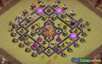 Layouts base da prefeitura de CoC 8: Mapas agrícolas, troféus e guerra #13682