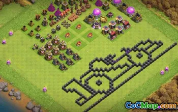 Coc Hall de la mairie 8 dispositions de base: Cartes drôles et progressistes # 14200