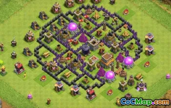 COC Town Hall 8 Baslayouter: Hem, War & Hybrid Maps #14016
