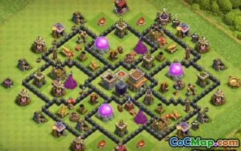 COC Town Hall 8 ბაზის განლაგება: მთავარი, ომი, ტროფი და მეურნეობა #12873