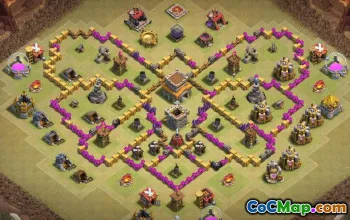 COC Town Hall 8 Baslayouter: Hem, War, Trophy & Hybrid #14941