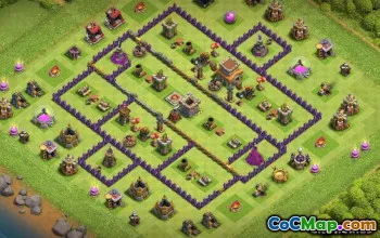 Layouts base da prefeitura de CoC 8: híbrido, guerra e vila doméstica #13671