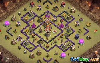 Layouts e mapas da prefeitura de CoC 8 para War & Home Village #13683