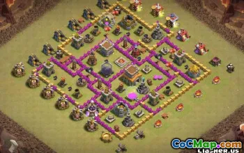 Coc Town Hall 8 Layouts & Maps: Home & War Base #13317