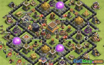 CoC Town Hall 8 Base Layouts & Maps | Trophy, War, Farming #33361