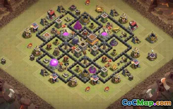 CoC Town Hall 8 Base Layouts: Trophy & Farming Maps #17477
