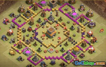 COC Town Hall 8 Baslayouter: War, Trophy & Farming Maps #15036