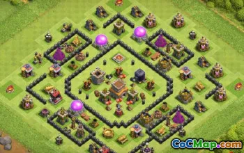 COC Town Hall 8 ბაზის განლაგება: ომი, ტროფი და სახლის სოფელი #12859