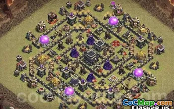 COC Town Hall 9 ბაზის განლაგება: მეურნეობა და ჰიბრიდული რუქები #11941