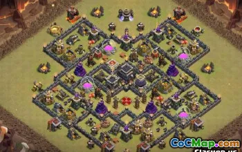 COC Town Hall 9 ბაზის განლაგება და მეურნეობის რუქები #12615