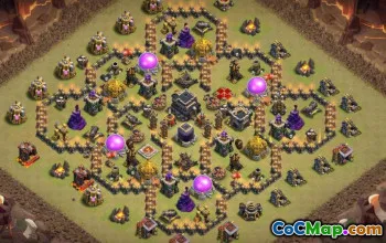 COC टाउन हॉल 9 बेस लेआउट: खेती, ट्रॉफी और हाइब्रिड #15061