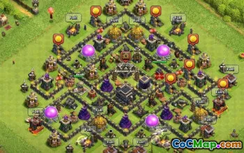 COC Town Hall 9 ბაზის განლაგება: მეურნეობა და ტროფე რუკები #11725