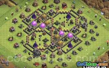 COC Town Hall 9 ბაზის განლაგება: მეურნეობა და ტროფის რუქები #11951