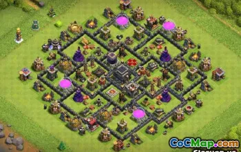 COC Town Hall 9 ბაზის განლაგება: მეურნეობა და ტროფეის რუქები #12197