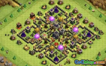 COC Town Hall 9 ბაზის განლაგება: მეურნეობა და ტროფეის რუქები #12317