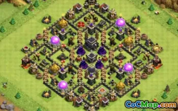 COC Town Hall 9 ბაზის განლაგება: მეურნეობა, ტროფი და რუქები #12322