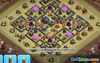 Hôtel de ville de COC 9 Disposés de base: agriculture, trophée et cartes # 13560