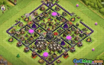 COC TOWN HALL 9 تخطيطات قاعدة: خرائط الزراعة والكأس #13604