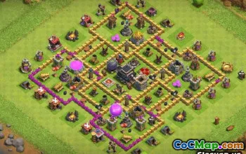 COC市政厅9基本布局：农业，奖杯和地图＃13965