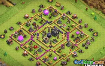 COC市政厅9基本布局：农业和奖杯地图＃14012