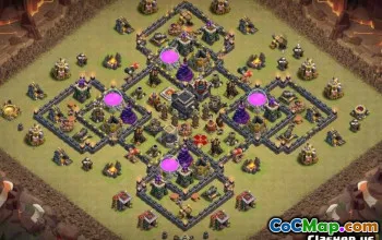COC市政厅9基本布局：农业和奖杯地图＃14084