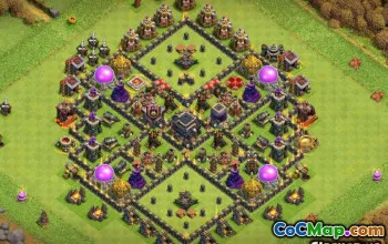 COC市政厅9基本布局：农业和奖杯地图＃14583