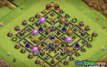 COC市政厅9基础布局：农业和奖杯地图＃14634