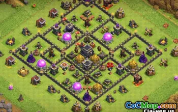 COC市政厅9基本布局：农业和奖杯地图＃14635