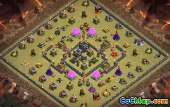 COC市政厅9基础布局：农业和奖杯地图＃14864