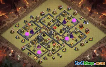 COC市政厅9基本布局：农业和奖杯地图＃14866