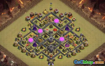 COC市政厅9基本布局：农业和奖杯地图＃14871